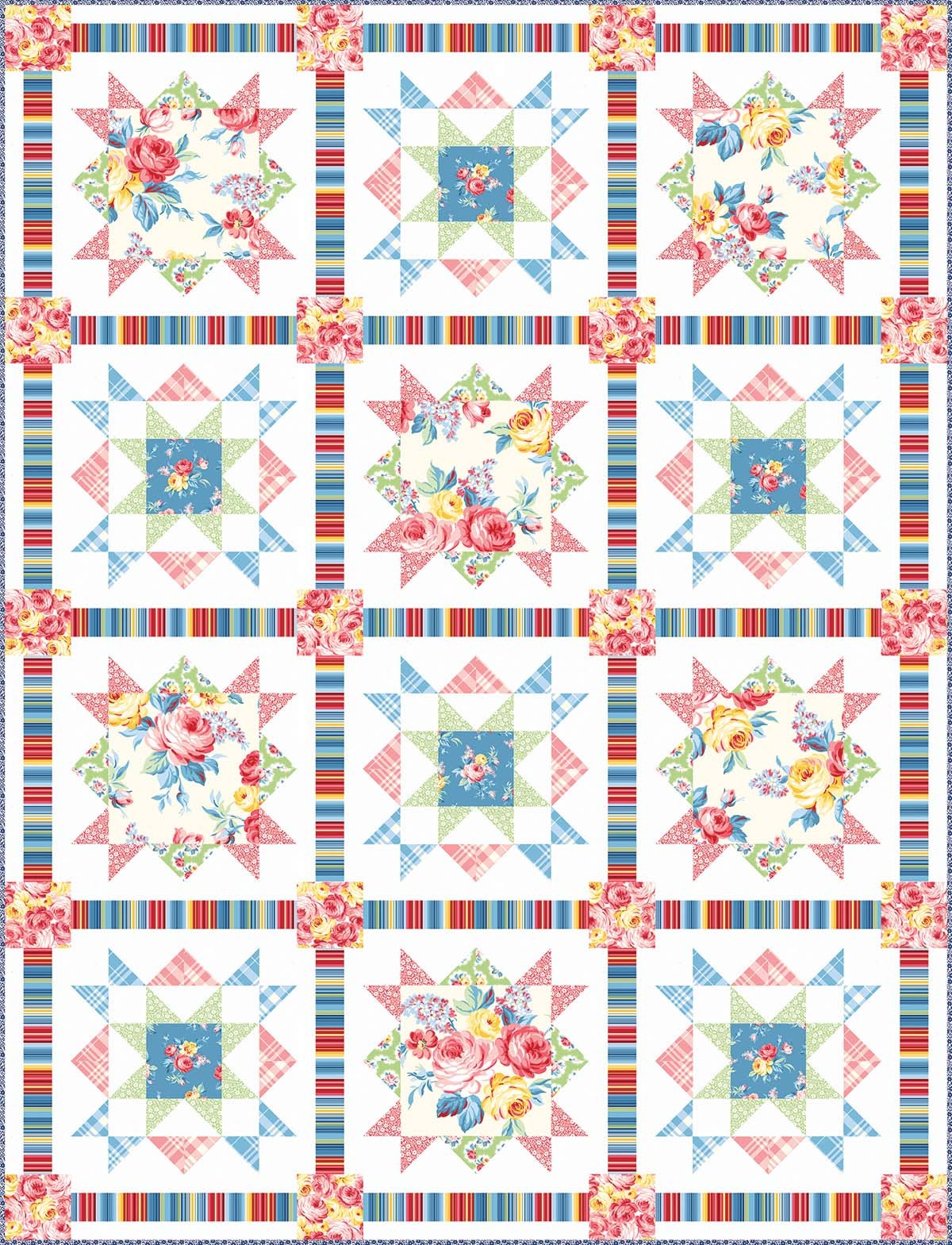 Cottage Rose Quilt By Heidi Pridemore