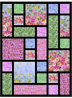 Tossed Floral Tiles quilt feat. Flower Splendor by Ladeebug Design 
