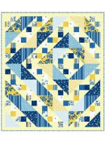 Provencial Labyrinth Blue Quilt by Heidi Pridemore /58"x67"