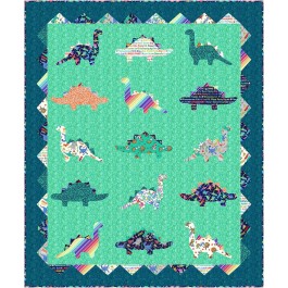 Dino Roar quilt feat. Dino Pizza Party by Slice of Pi Quilts