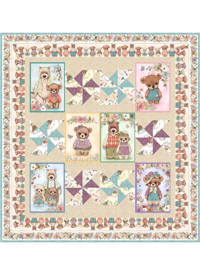 Galleria feat. Bear Family Portraits by Project House 360 - Free pattern available in January, 2025