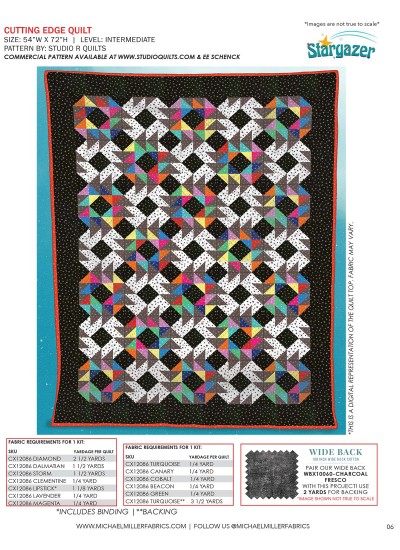 Cutting Edge feat. Stargazer by Studio R Quilts Kitting Guide