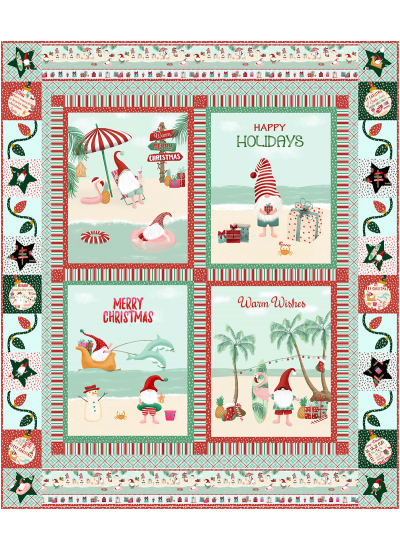 Have a Beachy Christmas Holiday Gnomes Marsha Evans Moore quilt