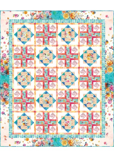 Blooms at the Border quilt feat. Primrose Garden by The Whimsical Workshop