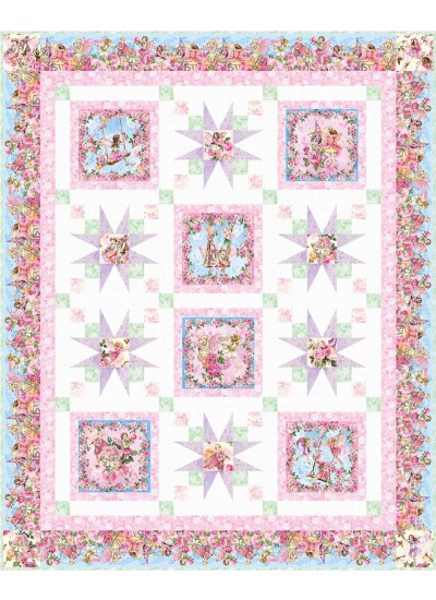 Faerie Play quilt feat. Spring Song Flower Fairies by Project House 360 - free pattern available in january, 2025
